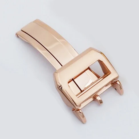 rose gold 18 мм Высокое качество 316L нержавеющая сталь бабочка ремешок Пряжка розовое золото серебро складная застежка для IWC замена часов - Цвет ремешка: rose gold