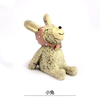 Small Pink Миниатюрные садовые украшения милые животные смола орнамент для декора полки DIY волшебный сад, кукольный дом украшения - Цвет: Small Pink