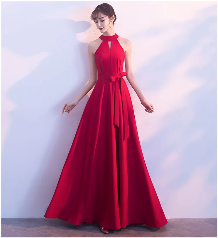 Женское атласное платье трапеция элегантное вечернее черного винного цвета с