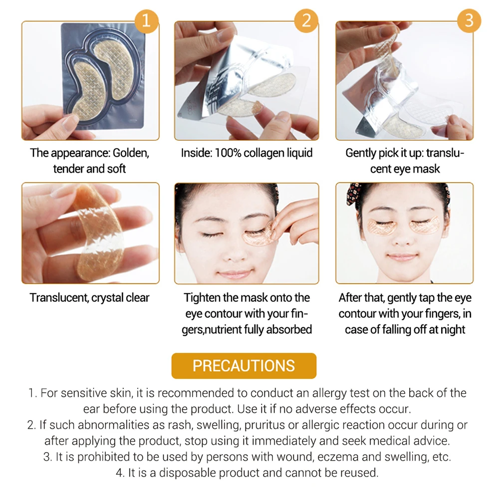 2018 Новый стиль LANBENA 24 К Золото коллагеновая маска для глаз сна Anti Aging морщин