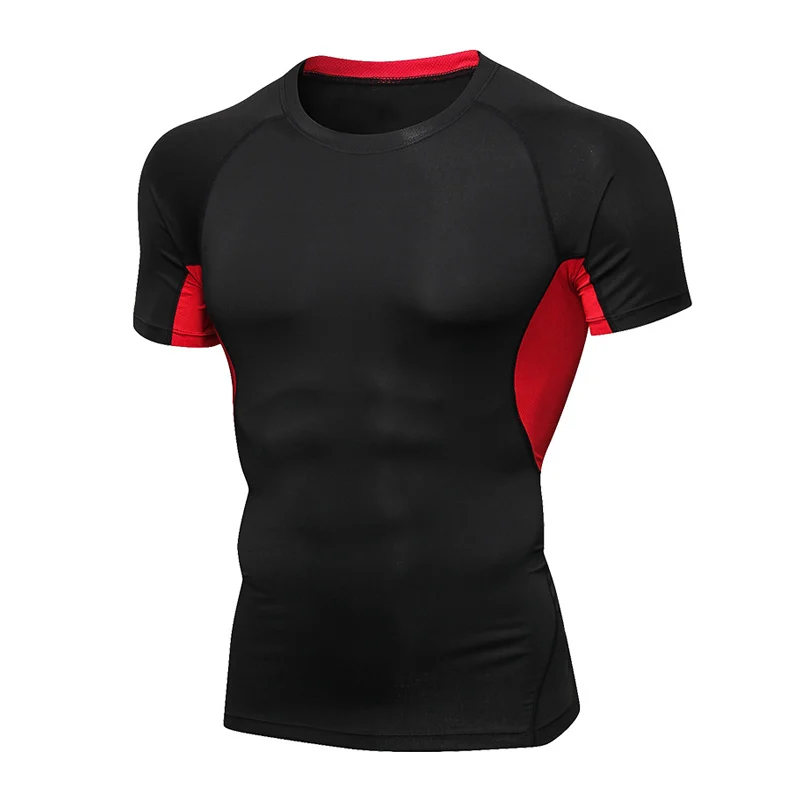 

Мужские спортивные топы с коротким рукавом, эластичная облегающая дышащая Спортивная одежда для тренировок ASD88