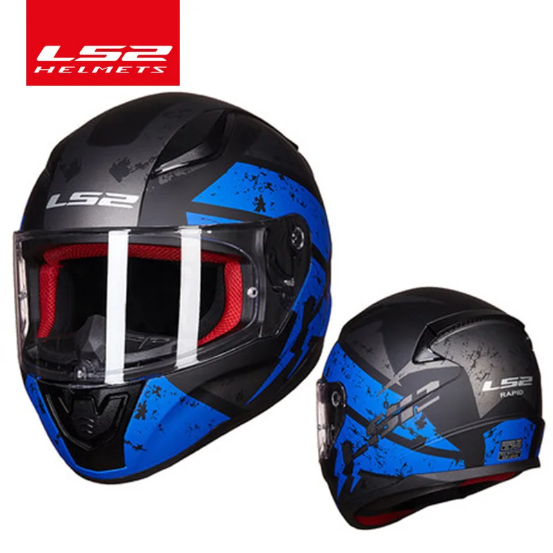 LS2, глобальный магазин, LS2, FF353, полное лицо, мото, rcycle, шлем, ABS, безопасная структура, шлем, moto capacete, LS2, скоростные уличные гоночные шлемы - Цвет: blue varied