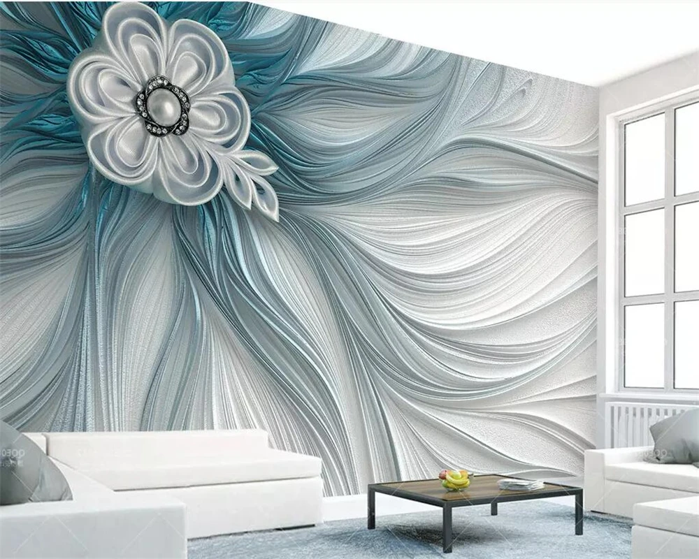 beibehang Custom wallpaper 3d mural atmosphere creative embossed stripes lines modern fashion background wall paper | Обустройство