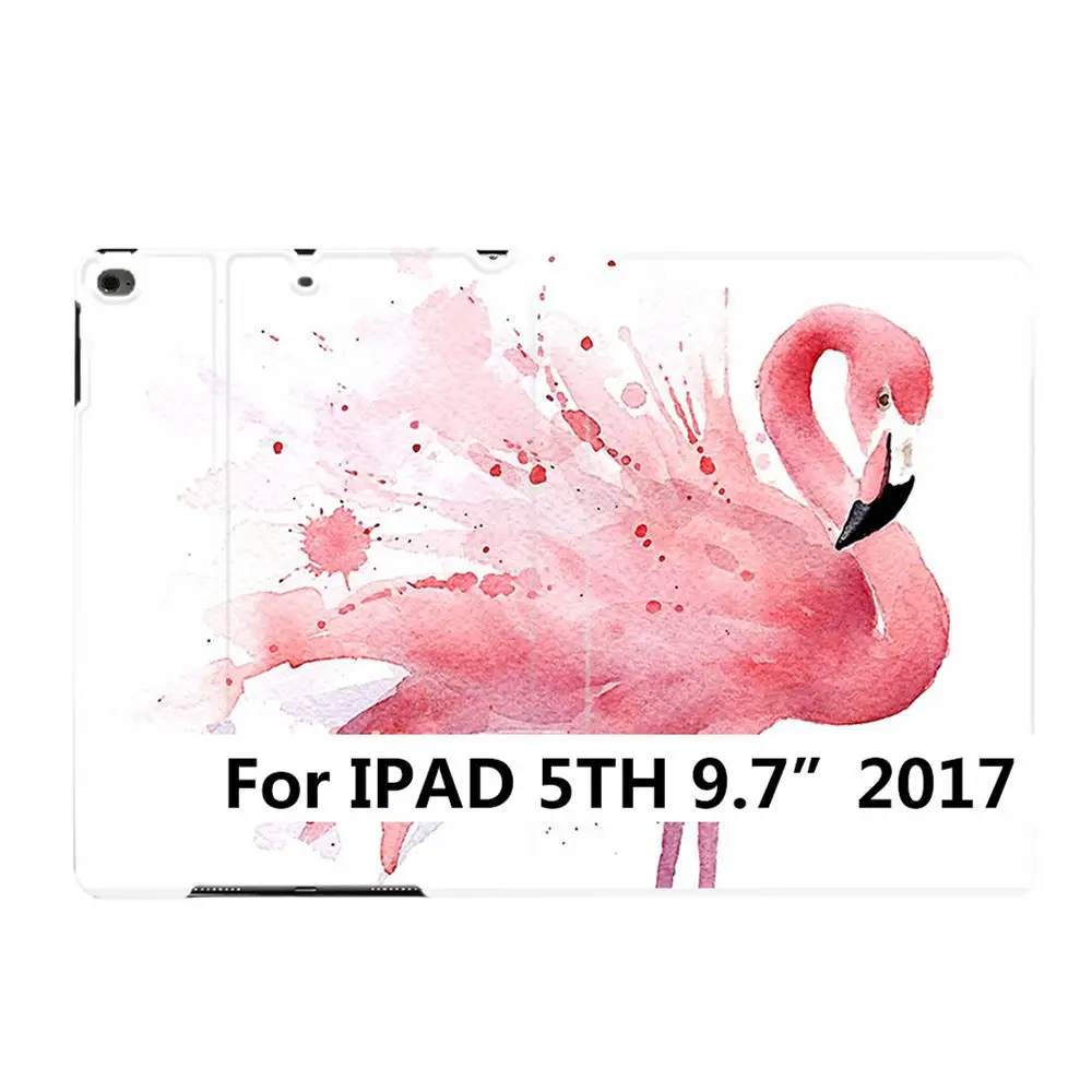 For iPad 9.7 2017 Умный чехол-подставка с рисунком розового Фламинго из искусственной кожи для iPad Air 2 3 9," 56 7th 10,2" 10," PRO Mini 4 5 - Цвет: For iPad 9.7 2017