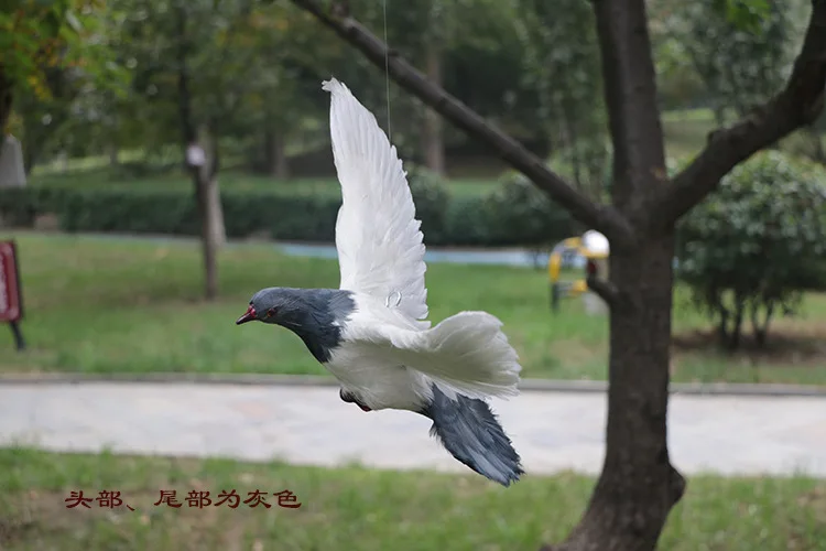 Большая имитация крыльев игрушка голубь серая голова и хвост dove кукла подарок