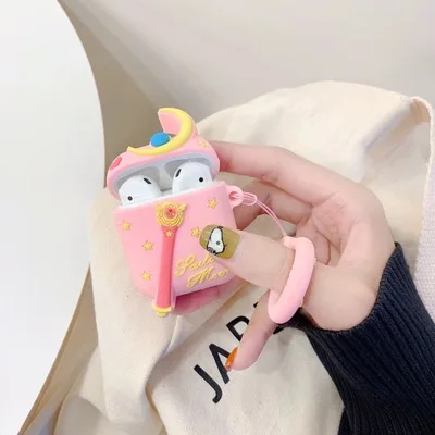 V-49 Милый Мой сосед Тоторо брелок Силиконовый чехол для Apple Airpods 1 2 Чехол брелок кольцо наушники чехол для наушников - Цвет: V-49