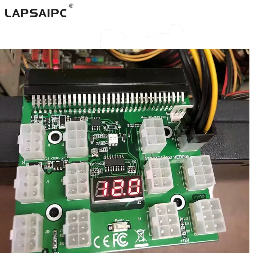 Плата преобразования мощности сервера 1600 Вт, Модульная плата питания, коммутационная плата с 12 6-контактными разъемами для майнинга BTC, биткоина майнинга Плата преобразования мощности сервера 1600 Вт, Модульная плата питания, коммутационная плата с 12 6-контактными разъемами для майнинга BTC, биткоина майнинга