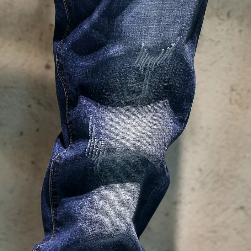2018 Slim Fit Solid slim лодыжки длина рваные джинсы стирка повседневные Брюки Ретро