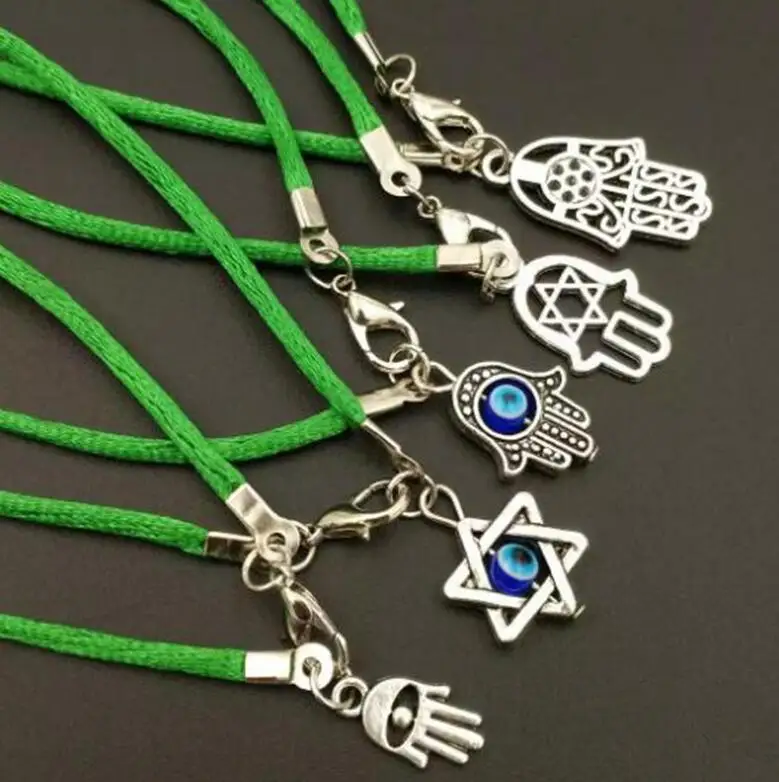 Браслет ручной работы KABBALAH 10 шт. смешанный цветной браслет Hamsa Fatima для рук
