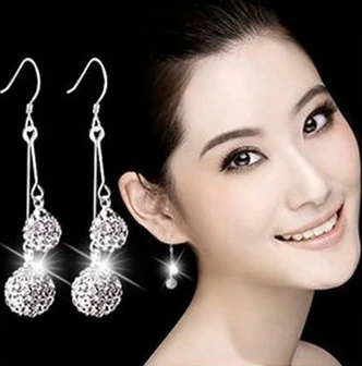 Женские серьги подвески с кристаллами из серебра 925 пробы|earrings for|charm earringsearrings for