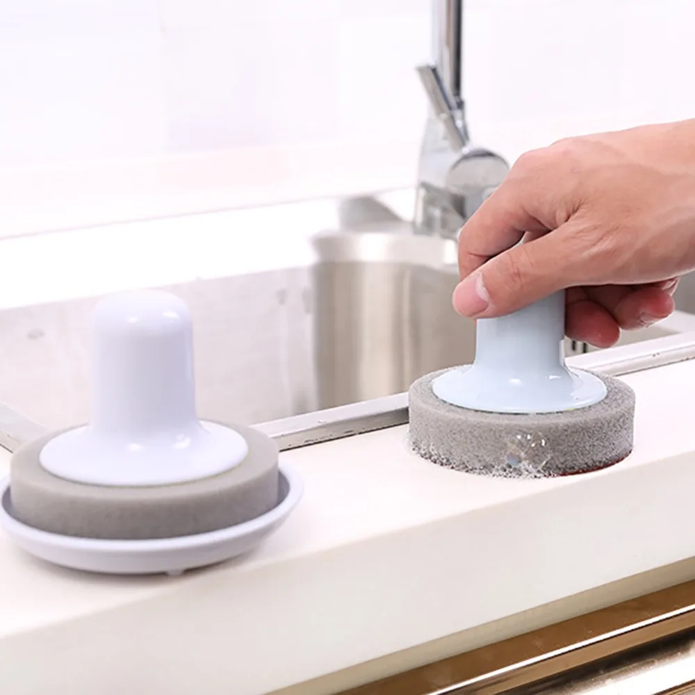 Anti-microbial Scrubber Sponges Grip Sponge Brush With Tray For Kitchen Gas Stove D1 Decor | Дом и сад