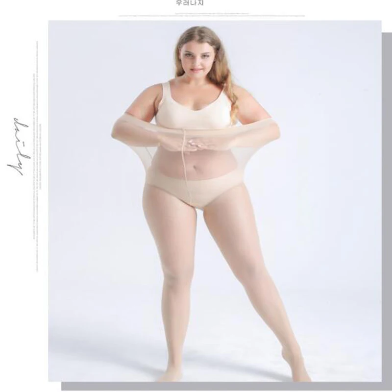 A-Two Beige Babbytoro женские длинные чулки плюс размер колготки анти-крюк случайным образом разрезать хороший стрейч XL 3XL 5XL бежевый черный - Цвет: A-Two Beige