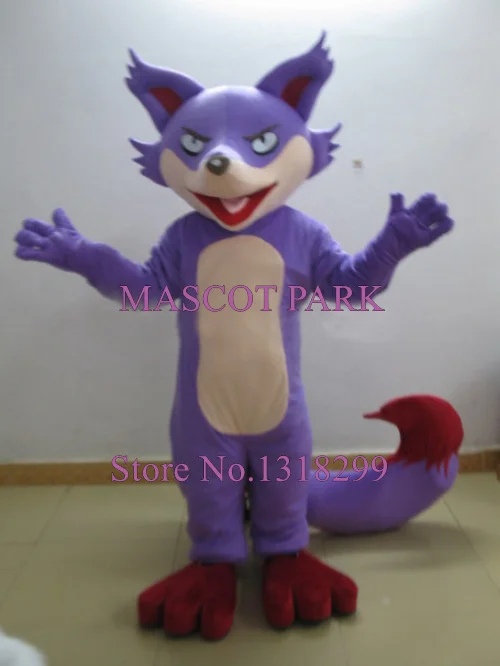 

mascot Anime Cosplay Costumes Purple Fox Mascot Costume Adult Cartoon Cunning Fox Theme Mascotte Fancy Dress Suit Kits