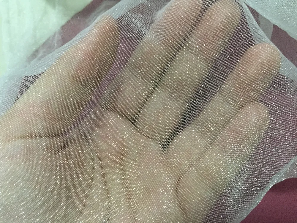 Новая блестящая Мягкая сетчатая Тюлевая ткань шириной 170 см цвета слоновой кости