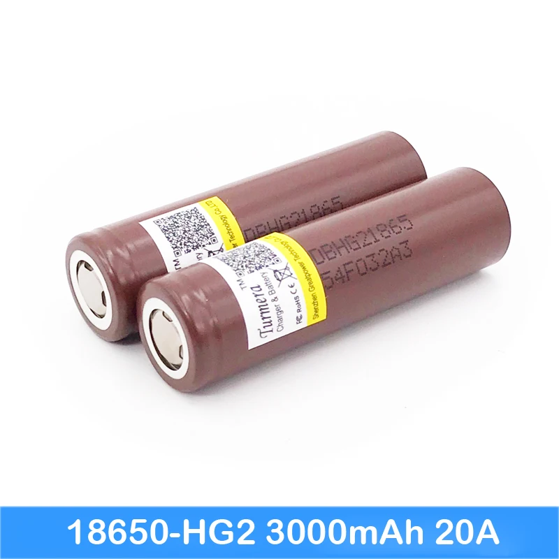18650 батарея hg2 3000mah 20a мод электроинструменты для батареи Turmera jun5|Перезаряжаемые