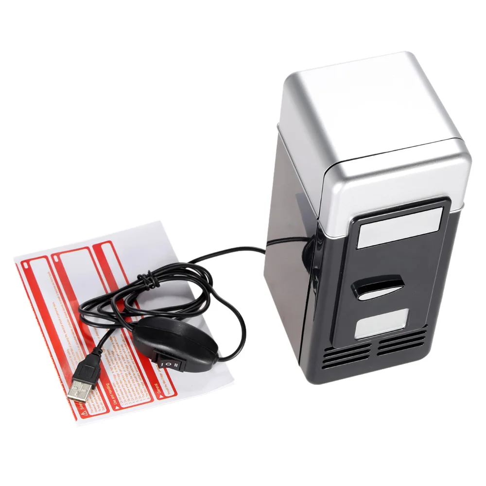 Мини Портативный USB Холодильник для напитков банки для напитков охладитель теплее автомобильный холодильник для дома с внутренним светодиодный светильник