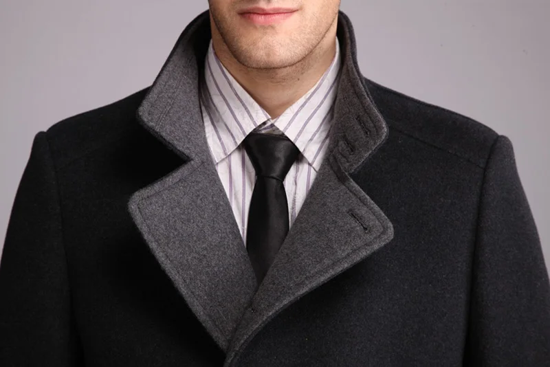ZHANSHI 2016 Hot Sell Autumn And Winter Men Woolen Coat Fashion Gray Wool Cashmere Blend Free Shipping | Мужская одежда
