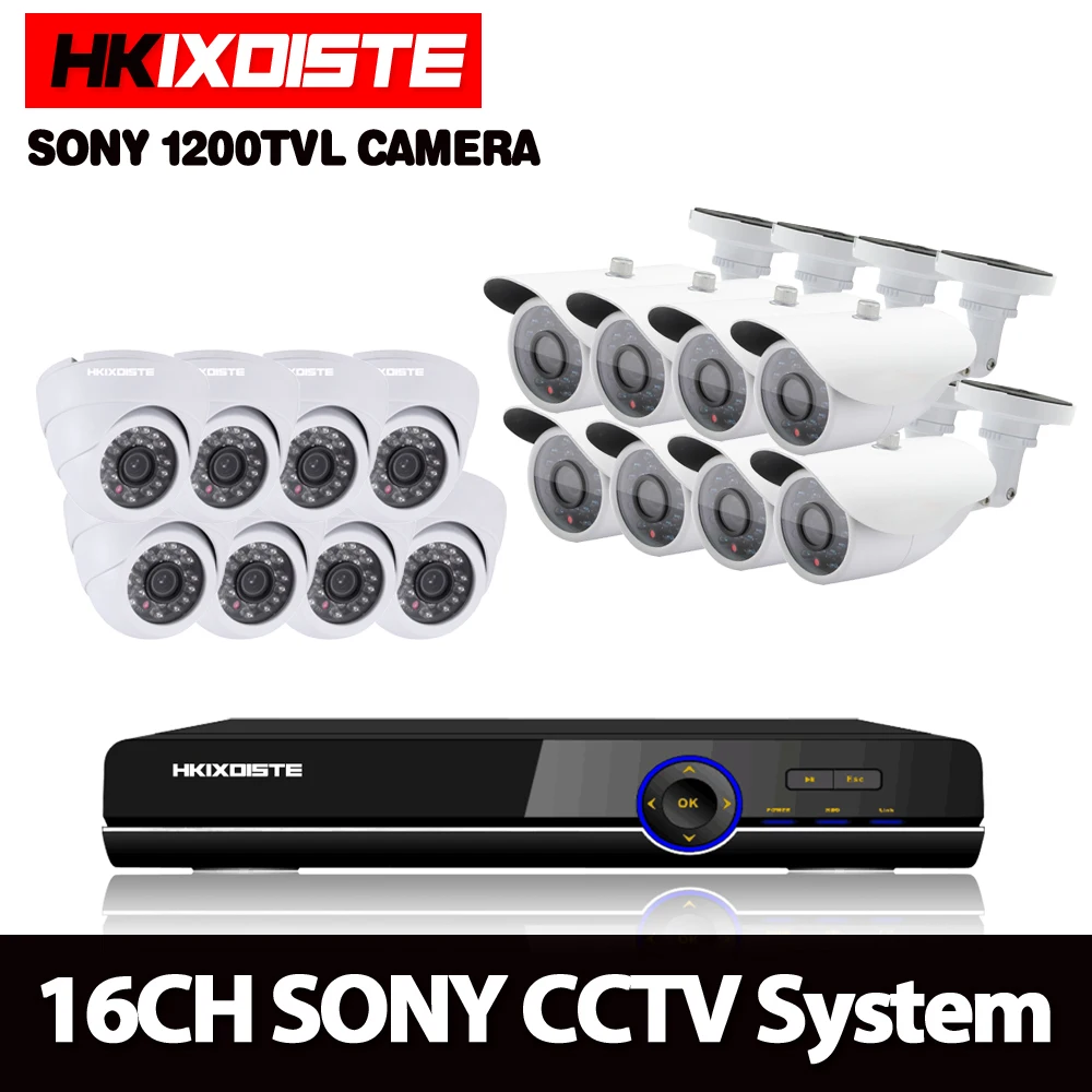 HD 16 канальный 1080p AHD 3G WIFI DVR комплект видеонаблюдения безопасности SONY наружная