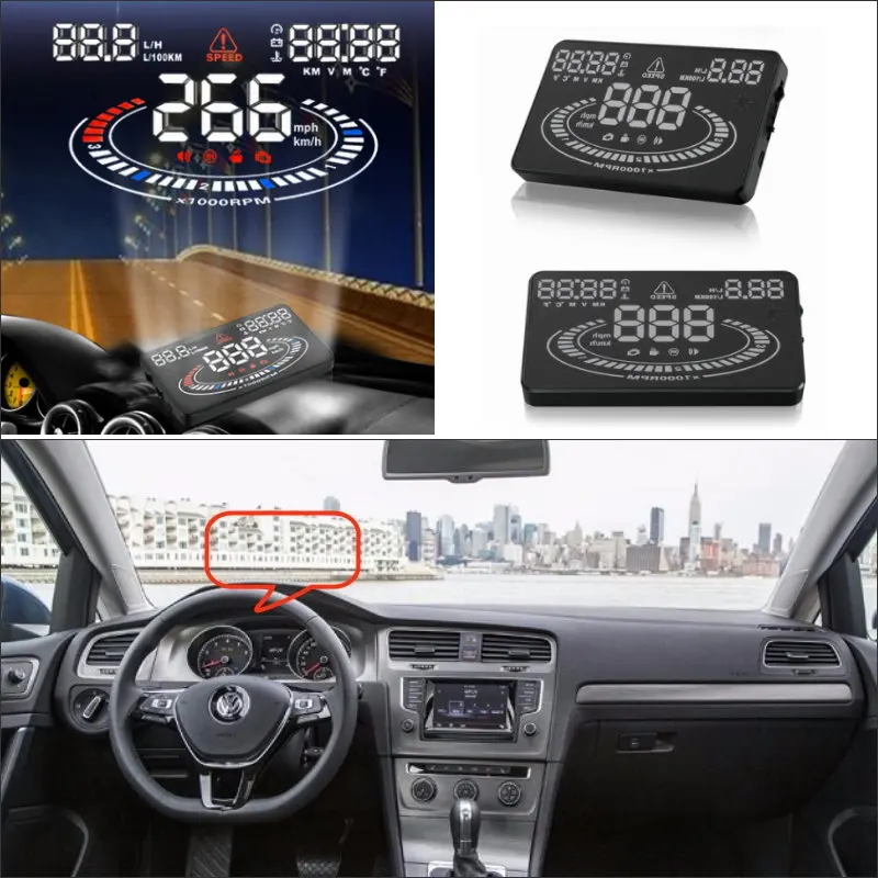 Автомобильный HUD Дисплей для Volkswagen Golf GTI/Jetta (Фольксваген Джетта) безопасное