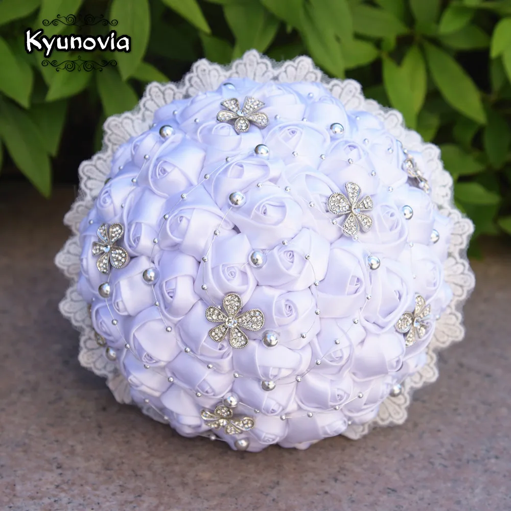 Kyunovia элегантная белая цвета слоновой кости свадебные цветы атласные розовые