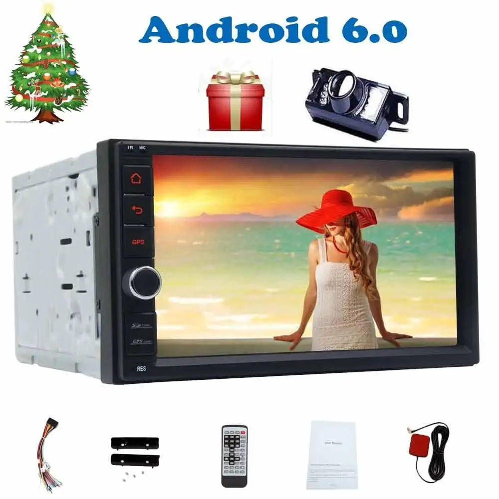 Камера заднего вида + 4 х ядерный Android 6 0 2din автомобильный радиоприемник 7 ''Авто