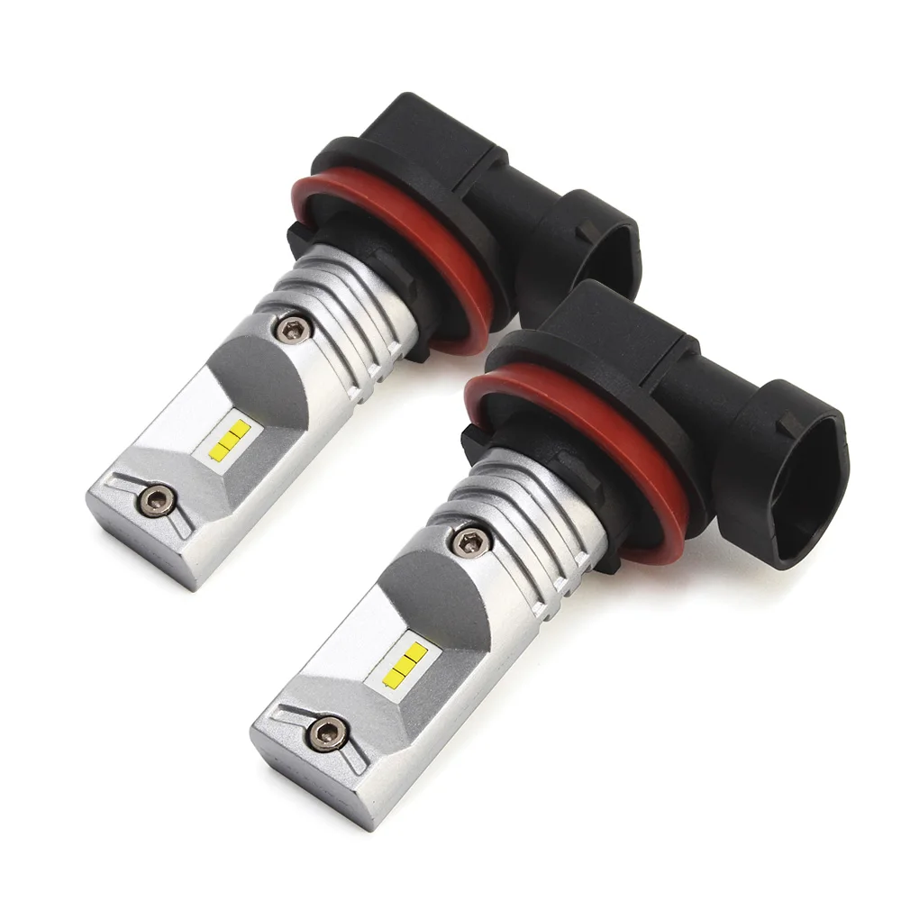 

2PCS Socket H8 Car LED Headlight Bulbs High Power DC 12V 6000K White Light Sourcing Spot Universal Fog Lamps