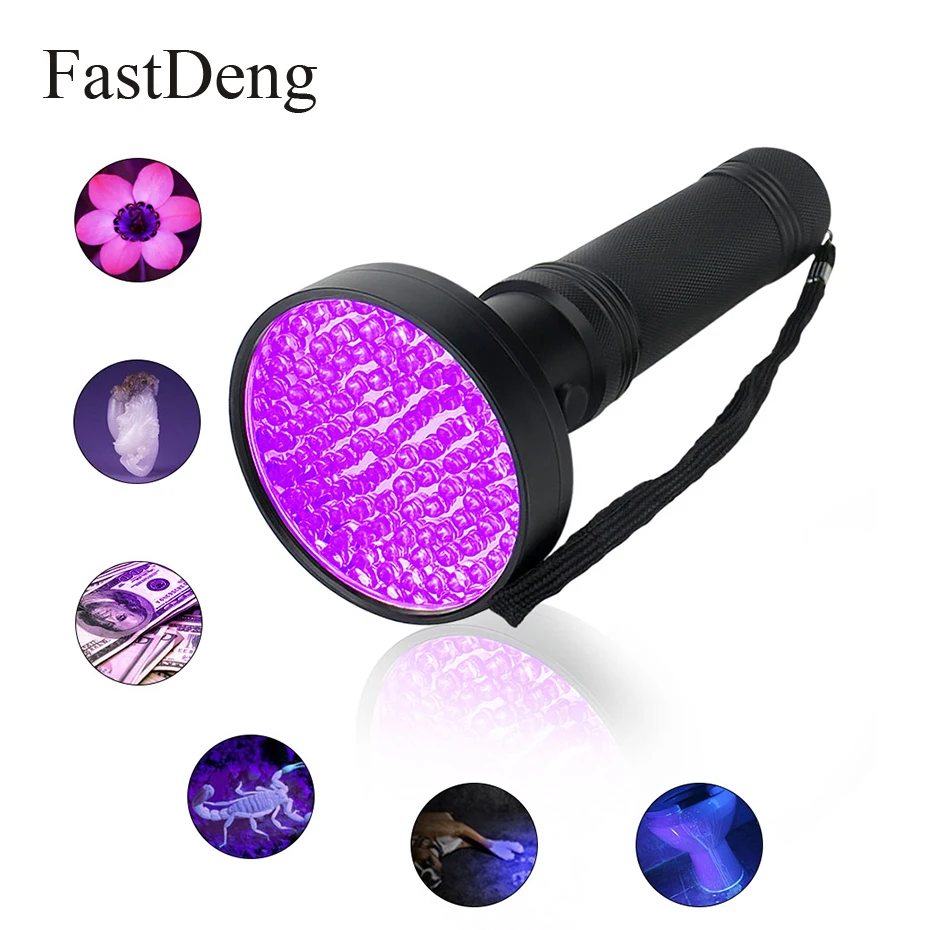 Светодиодный УФ-фонарик водонепроницаемый 100 светодиодов ультрафиолетовый