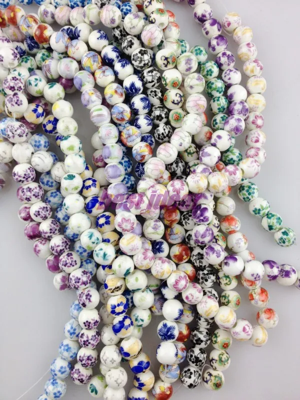 Бесплатная доставка 8 мм 200 шт./лот керамические бусины прямые довольно случайный