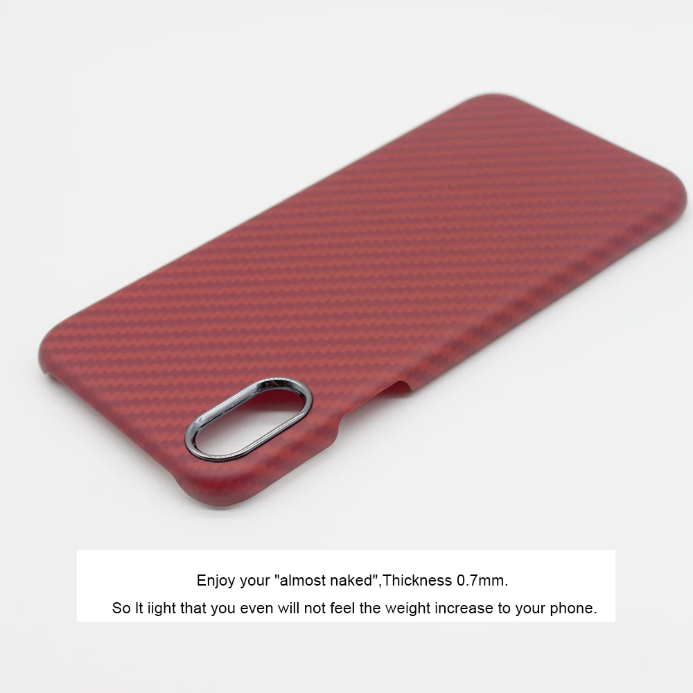 Для iPhone X Case Роскошный тонкий карбоновый чехол Защитный Телефон арамидное