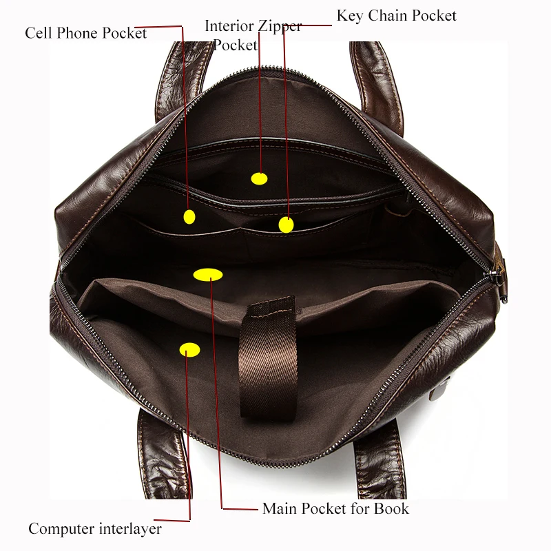 Westal Ретро сумка деловая Женская Мужская из натуральной кожи портфель для мужчин t