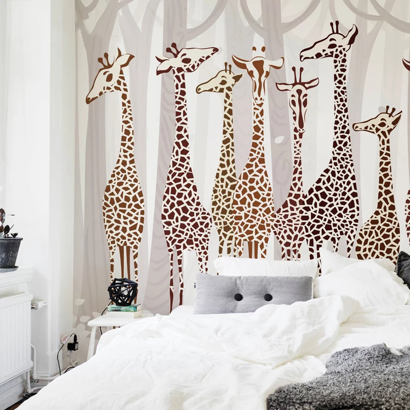 Фотообои любого размера на заказ 3D жираф картина стену детский фон для спальни