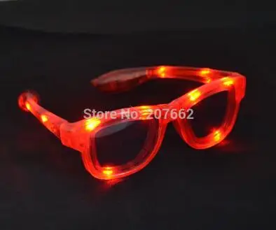 red Светодиодный проблесковый маячок очки light up очки светодиодные очки EDM EDC Rave вечерние бар Eyeswear аксессуар солнцезащитные очки - Цвет: red