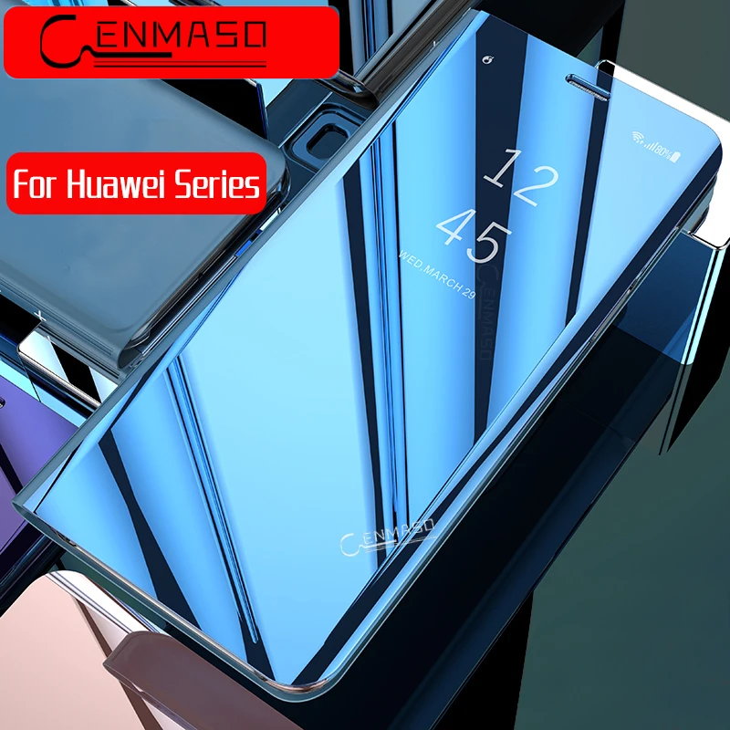 Для HUAWEI P10 9 P20 Lite Nova Lite 3e Чехол-книжка прозрачный зеркальный чехол с окошком для HUAWEI P9 P10 Plus P20 Pro mate 9 10 Pro Чехол