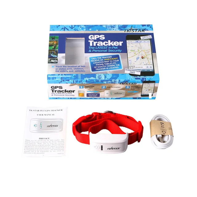 Red With Box TKSTAR мини gps-трекер для питомцев, собак, кошек, TK909 2G, gps локатор, 400 часов в режиме ожидания, дистанционно голосовой монитор, SOS сигнализация, гео-забор - Цвет: Red With Box