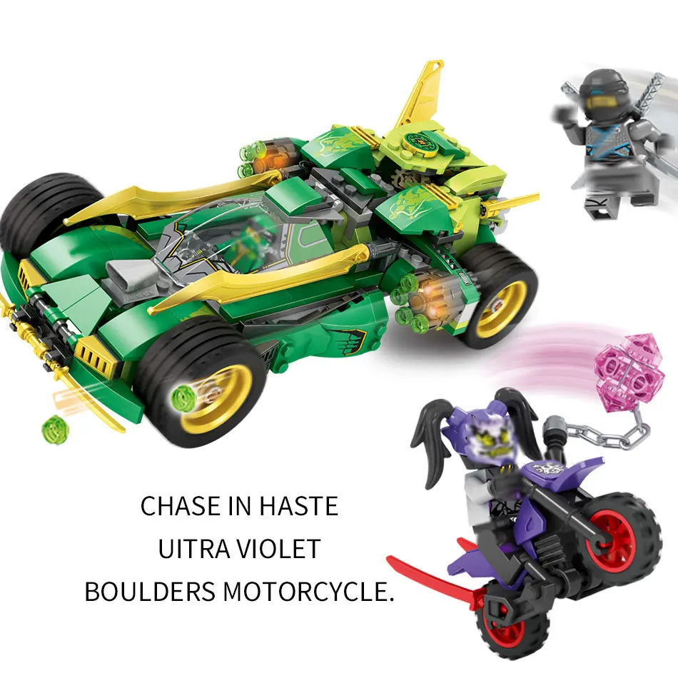 Ninjago панцири цифры кирпичи 509 шт. 2in1 трансформируется Мех автомобиля строительные