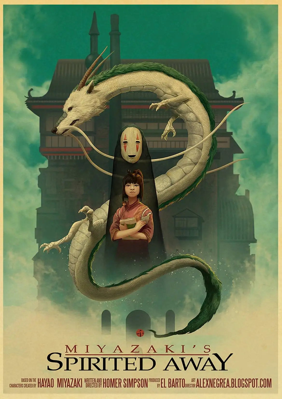 Ghibli Хаяо Миядзаки анимация Унесенные призраками ретро постер ВИНТАЖНЫЙ ПЛАКАТ Настенный декор для домашнего бара кафе для детской комнаты - Цвет: W007
