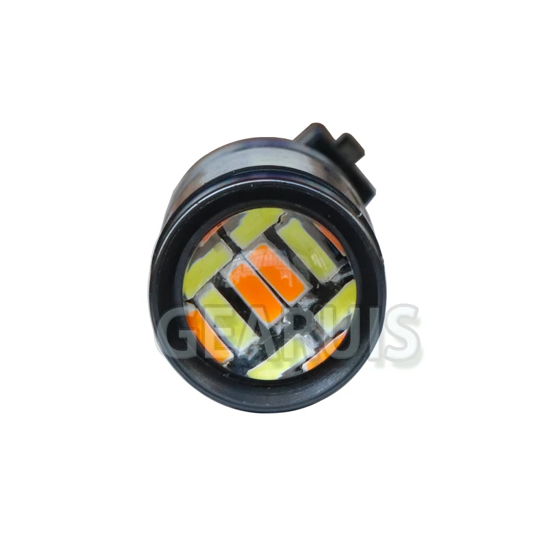 T25 3157 S25 1157 BAY15D 60 SMD 4014 LED T20 7443 Dual Color White Amber Brake Reverse Light Driving DRL Turn Signal 12V | Автомобили и