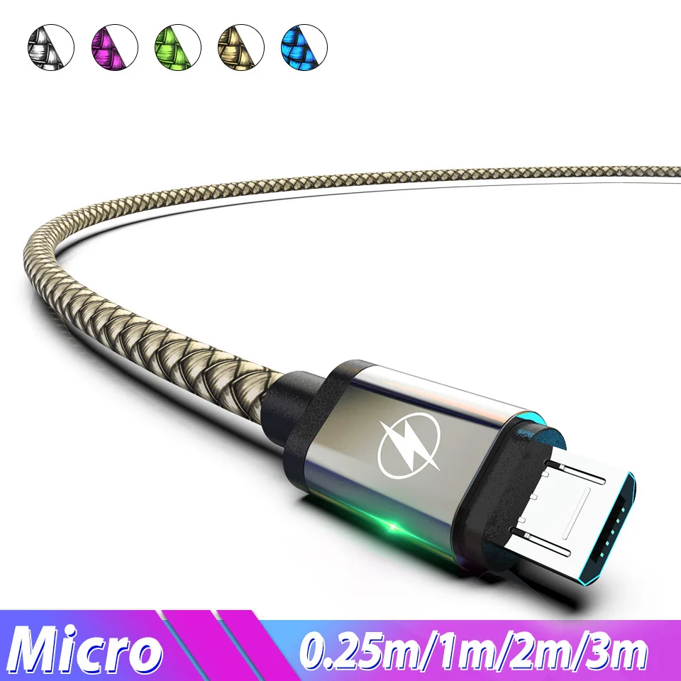 Микро Usb кабель для телефона микро зарядки Кабо 2 м 3 LG HTC Leeco Asus Xiaomi Redmi Note 5 Pro 4X 6A Mikro