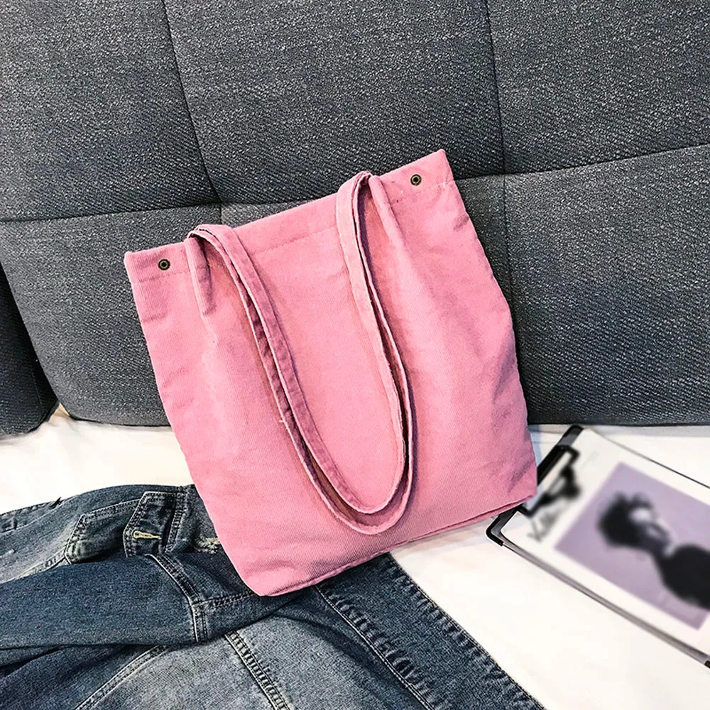 Bolso, Женская Вельветовая Сумка-тоут, Женская одноцветная сумка на плечо, складная многоразовая винтажная Женская меховые сумки, Bolsa Feminina# A