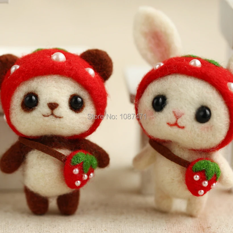 Наполнитель для игрушек ручной работы из шерсти и фетра 24 предмета (100 г в