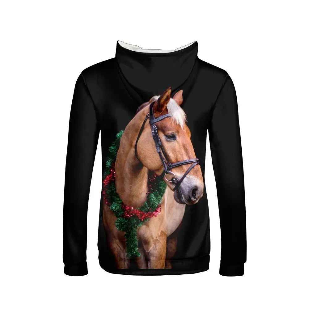 Толстовка с 3D принтом для женщин vrouwen Horse уличная толстовка капюшоном куртка