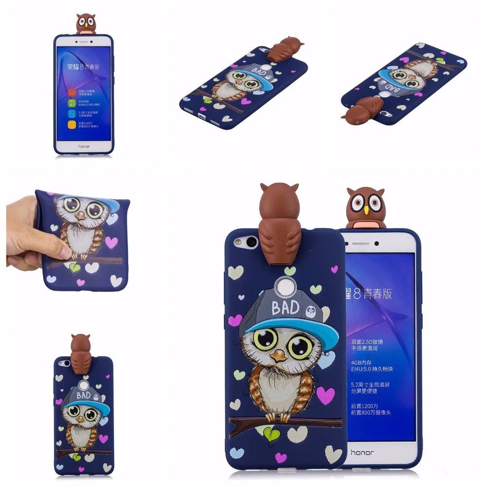 Милый мультфильм куклы Кошка мягкий ТПУ Телефон чехол для Huawei P8 Lite 2017 Капа 3D