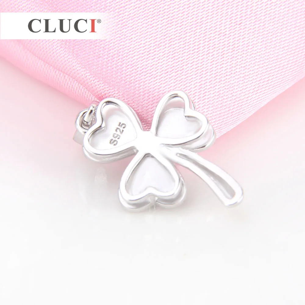 Серебряные Подвески CLUCI 925 пробы с зеленым клевером подарок на день Святого