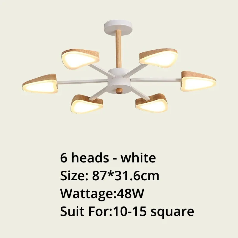 6 heads white 48w Новые люстры, Светильники для спальни, гостиной, кабинета, дома, лампа 3, 6, 8 головок, Lamparas De Techo, домашний декор - Цвет абажура: 6 heads white 48w