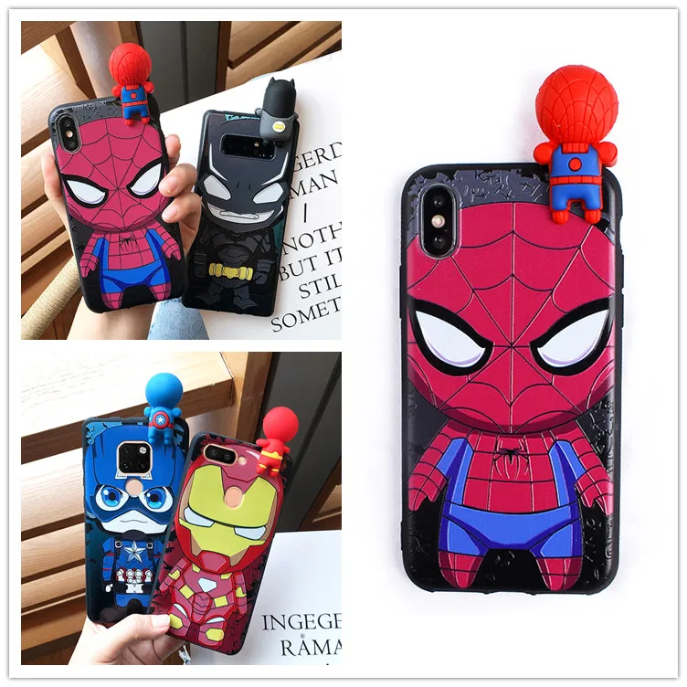 Для iphone XS Max милый 3D чехол для телефона с героями Мстителей X XR 4S 5S 6 S 7 P 8 Plus рисунком