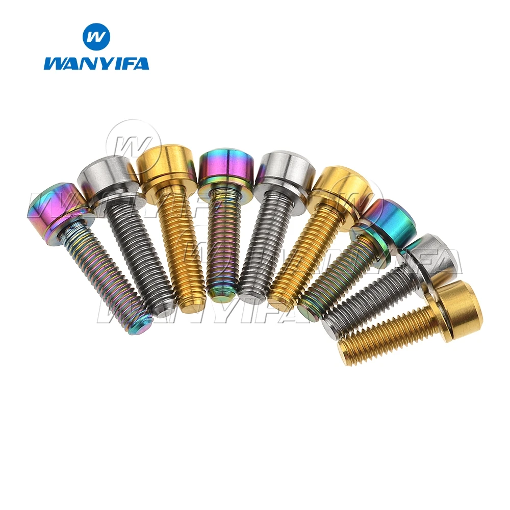 Титановый "Wanyifa" Ti болты M5x16mm M5x18mm M5x20mm для Велосипедный вынос руля болт с внутренним шестигранником с прокладками, 5 шт./лот