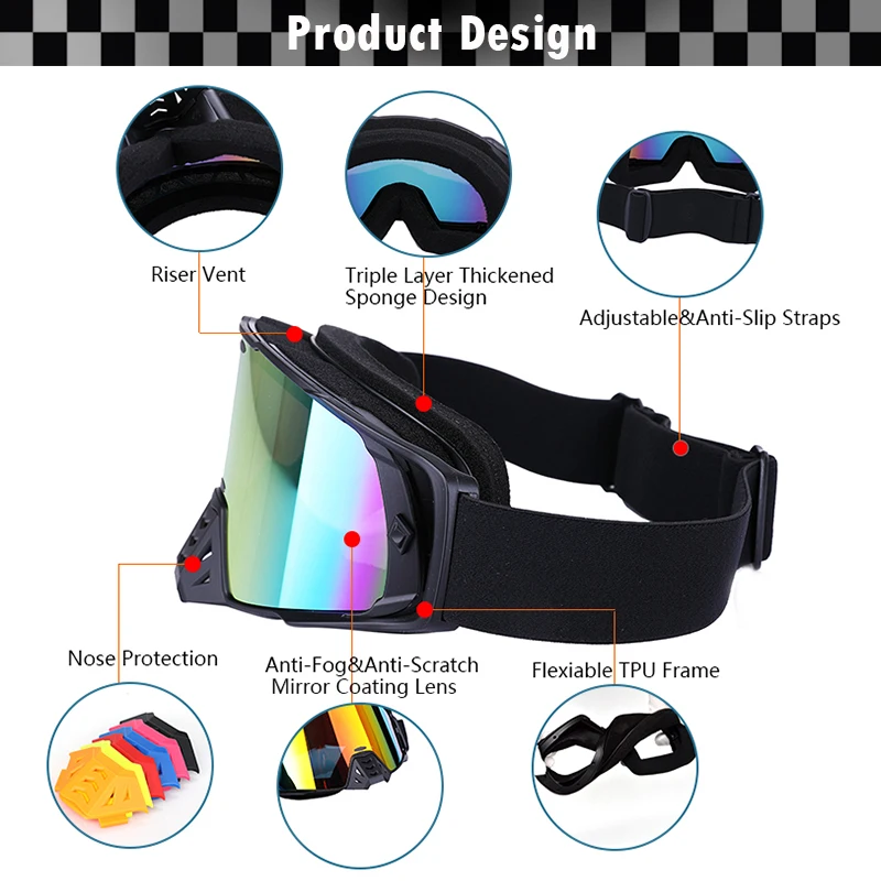 EYTOCOR Мотоцикл Байк очки гонщика для мужчин Открытый Gafas ATV DH MTB Dirt велосипед очки MX внедорожные Masque шлемы с очками