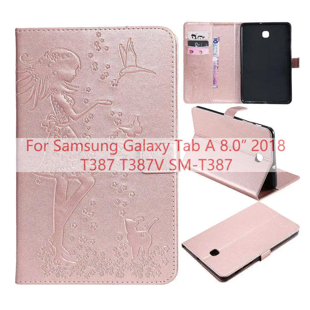 Rose Gold Чехол из искусственной кожи для samsung Galaxy Tab A 8,0 T380 T385, мягкая задняя крышка для samsung Galaxy Tab A 8 T387, чехол для планшета - Цвет: Rose Gold