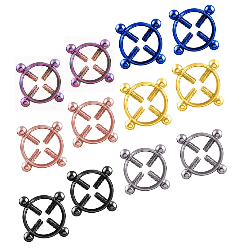 1 Pcs Round Non-Piercing Nipple Ring Body Piercing Jewelry Fake Surgical Steel CX17 | Украшения и аксессуары
