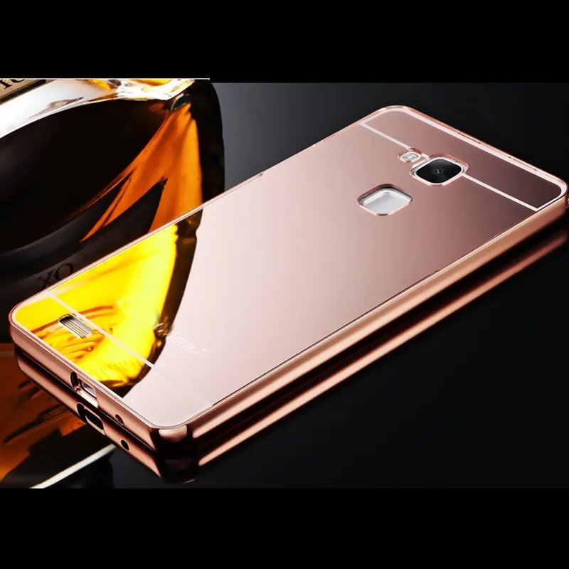 Качественный акриловый зеркальный чехол с металлической рамкой для huawei Honor 7, защитный чехол s, чехол для huawei Honor 7, чехол s